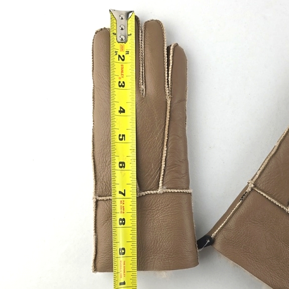 LAMO Women's 100% Premium Australian Sheepskin Genuine Tan Leather Gloves Size S - Picture 12 of 12